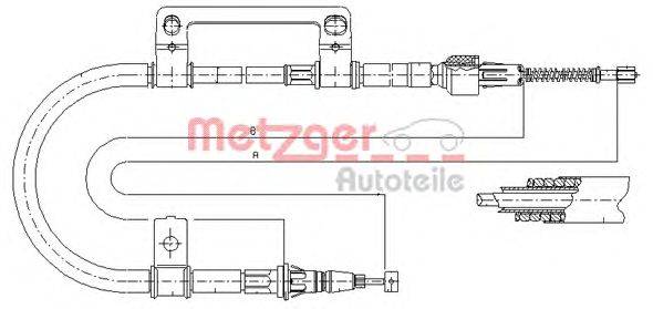 Трос, стояночная тормозная система METZGER 170591