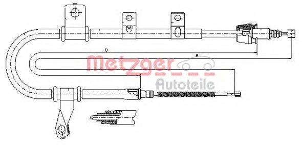 Трос, стояночная тормозная система METZGER 17.2560