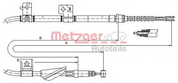 Трос, стояночная тормозная система METZGER 17.4034