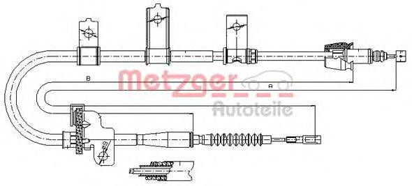 Трос, стояночная тормозная система METZGER 176021