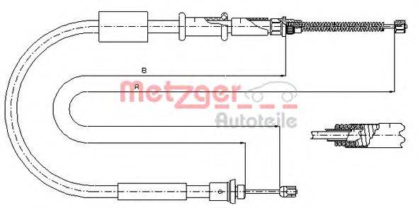 Трос, стояночная тормозная система METZGER 321.6