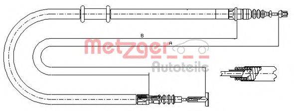 Трос, стояночная тормозная система METZGER 49122