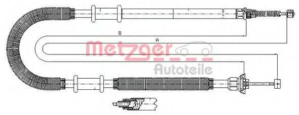 Трос, стояночная тормозная система METZGER 641.10