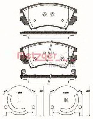 Комплект тормозных колодок, дисковый тормоз METZGER 1375.12