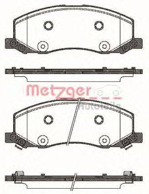 Комплект тормозных колодок, дисковый тормоз METZGER 138602