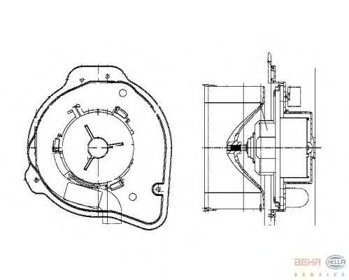 Вентилятор салона BEHR HELLA SERVICE 8EW009159281