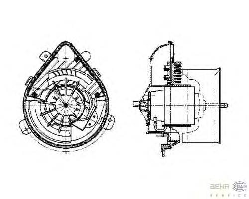 Вентилятор салона BEHR HELLA SERVICE 8EW 009 159-391