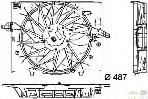 Вентилятор, охлаждение двигателя BEHR HELLA SERVICE 8EW 351 034-271