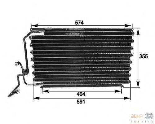 Конденсатор, кондиционер BEHR HELLA SERVICE 8FC 351 035-241