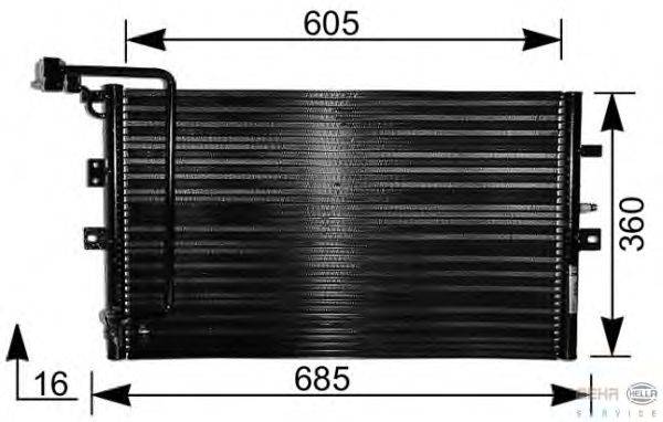 Конденсатор, кондиционер BEHR HELLA SERVICE 8FC 351 036-571