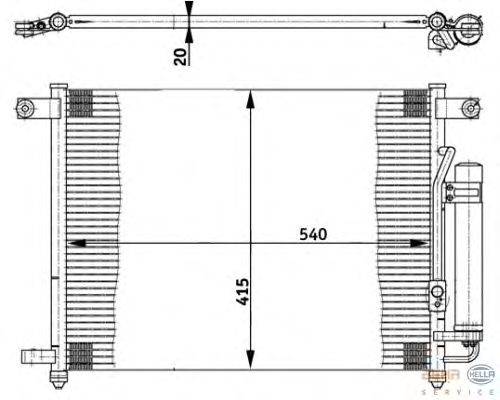 Конденсатор, кондиционер BEHR HELLA SERVICE 8FC 351 302-101