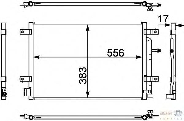 Конденсатор, кондиционер BEHR HELLA SERVICE 8FC 351 302-441