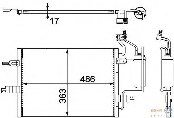 Конденсатор, кондиционер BEHR HELLA SERVICE 8FC351302481