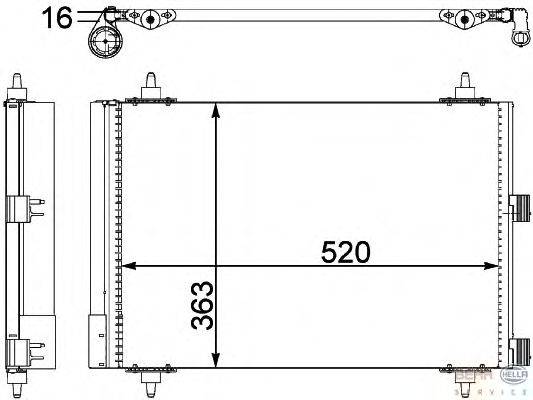 Конденсатор, кондиционер BEHR HELLA SERVICE 8FC 351 303-371