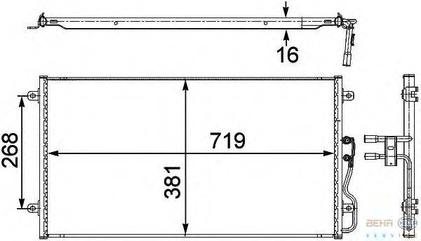 Конденсатор, кондиционер BEHR HELLA SERVICE 8FC 351 303-701