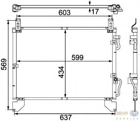 Конденсатор, кондиционер BEHR HELLA SERVICE 8FC 351 304-151