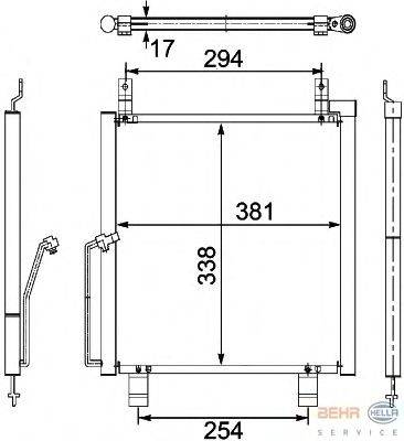 Конденсатор, кондиционер BEHR HELLA SERVICE 8FC 351 304-191