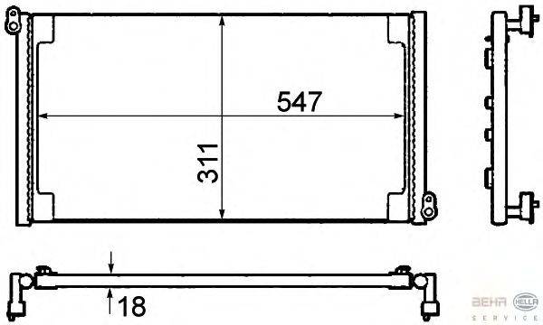 Конденсатор, кондиционер BEHR HELLA SERVICE 8FC 351 304-301