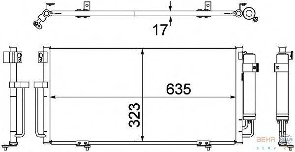 Конденсатор, кондиционер BEHR HELLA SERVICE 8FC351304391