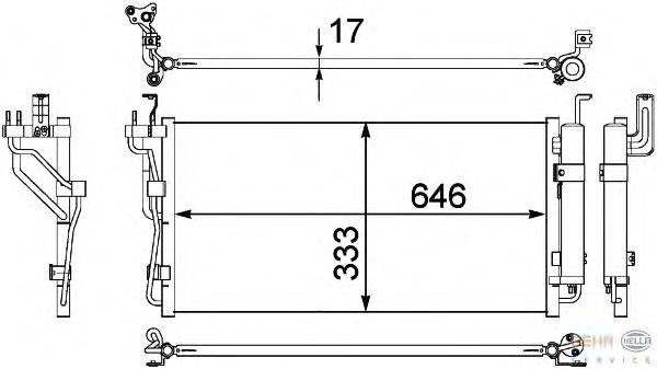 Конденсатор, кондиционер BEHR HELLA SERVICE 8FC 351 304-401