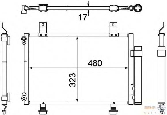 Конденсатор, кондиционер BEHR HELLA SERVICE 8FC 351 304-431