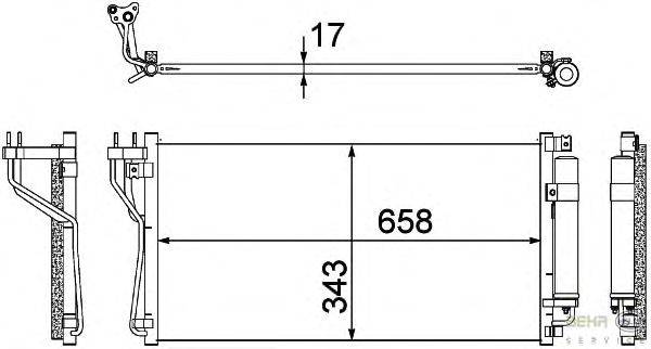Конденсатор, кондиционер BEHR HELLA SERVICE 8FC 351 304-731