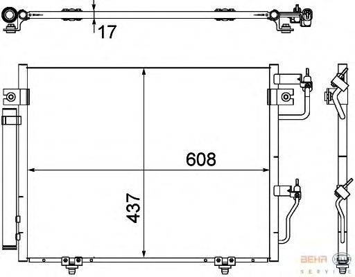 Конденсатор, кондиционер BEHR HELLA SERVICE 8FC 351 307-371