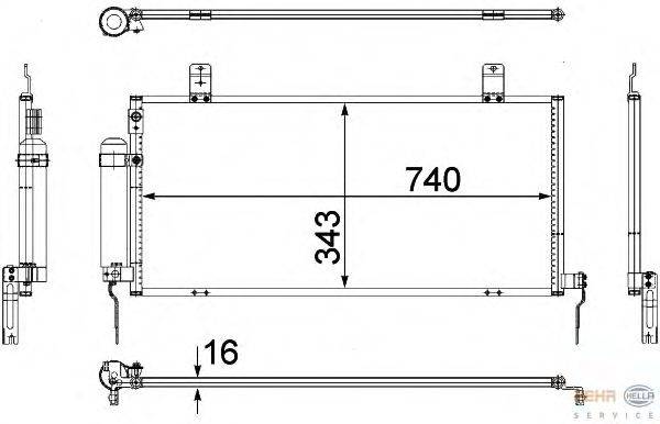 Конденсатор, кондиционер BEHR HELLA SERVICE 8FC 351 307-731