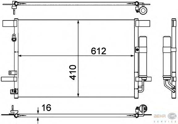 Конденсатор, кондиционер BEHR HELLA SERVICE 8FC 351 307-751