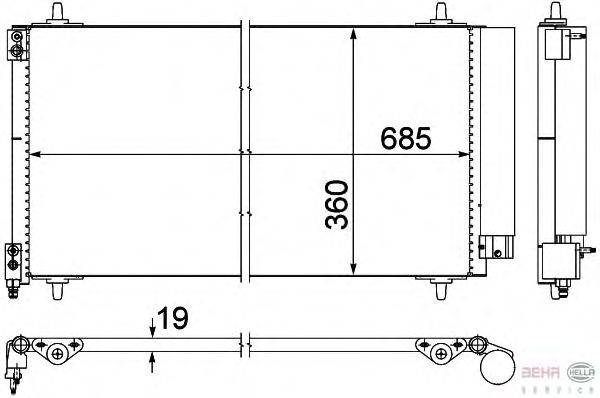 Конденсатор, кондиционер BEHR HELLA SERVICE 8FC 351 309-401