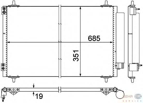 Конденсатор, кондиционер BEHR HELLA SERVICE 8FC 351 309-411