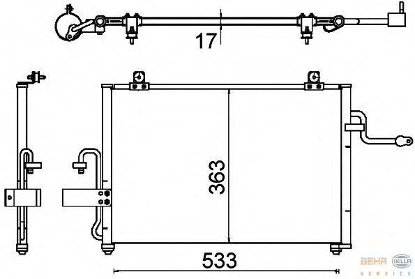 Конденсатор, кондиционер BEHR HELLA SERVICE 8FC 351 310-731