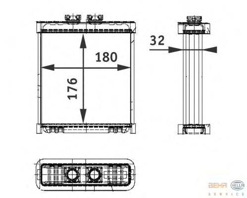 Теплообменник, отопление салона BEHR HELLA SERVICE 8FH 351 311-121