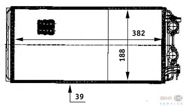 Теплообменник, отопление салона BEHR HELLA SERVICE 8FH 351 312-411