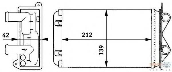 Теплообменник, отопление салона BEHR HELLA SERVICE 8FH 351 313-401