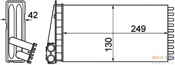 Теплообменник, отопление салона BEHR HELLA SERVICE 8FH351315461