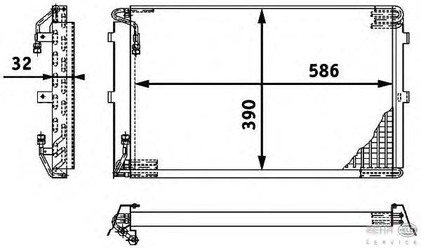 Конденсатор, кондиционер BEHR HELLA SERVICE 8FC 351 317-091