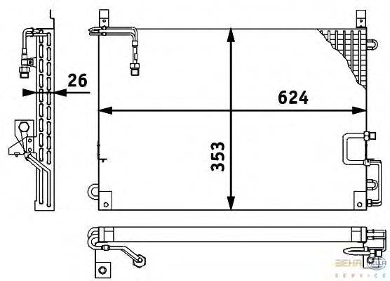 Конденсатор, кондиционер BEHR HELLA SERVICE 8FC 351 317-141