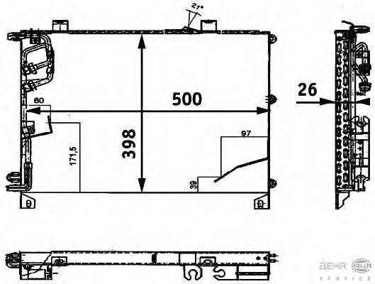 Конденсатор, кондиционер BEHR HELLA SERVICE 8FC 351 317-231