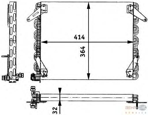 Конденсатор, кондиционер BEHR HELLA SERVICE 8FC 351 317-381