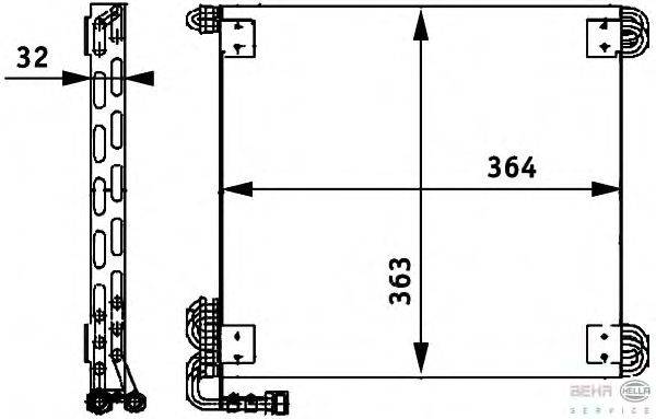 Конденсатор, кондиционер BEHR HELLA SERVICE 8FC 351 317-471