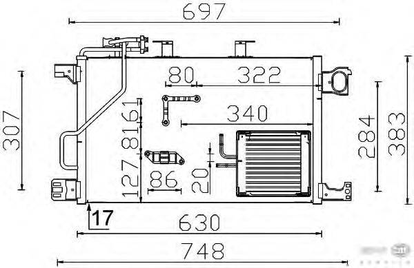 Конденсатор, кондиционер BEHR HELLA SERVICE 8FC 351 317-494