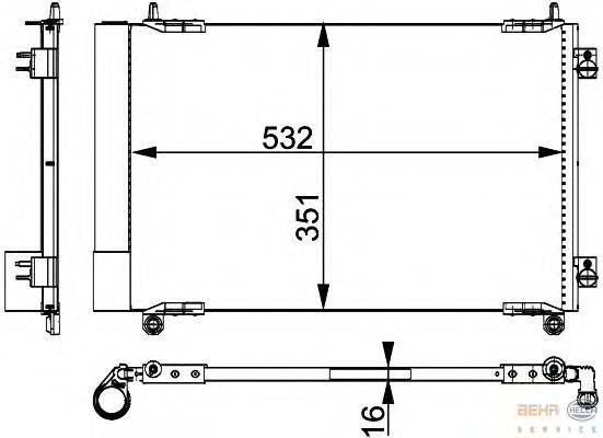 Конденсатор, кондиционер BEHR HELLA SERVICE 8FC 351 317-521