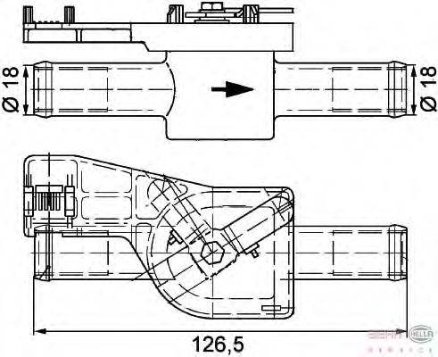 Регулирующий клапан охлаждающей жидкости BEHR HELLA SERVICE 9XL 351 328-091