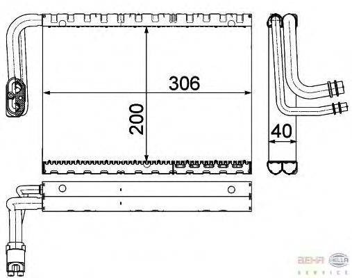 Испаритель, кондиционер BEHR HELLA SERVICE 8FV 351 330-701