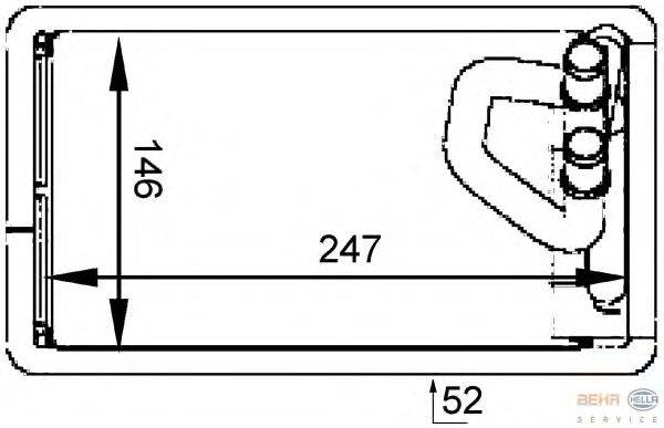 Теплообменник, отопление салона BEHR HELLA SERVICE 8FH 351 333-101