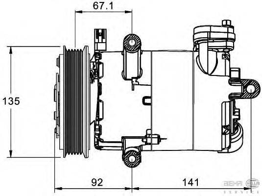 Компрессор, кондиционер BEHR HELLA SERVICE 8FK 351 334-021