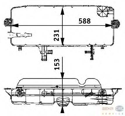 Компенсационный бак, охлаждающая жидкость BEHR HELLA SERVICE 8MA 376 705-301