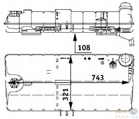 Компенсационный бак, охлаждающая жидкость BEHR HELLA SERVICE 8MA 376 705-331