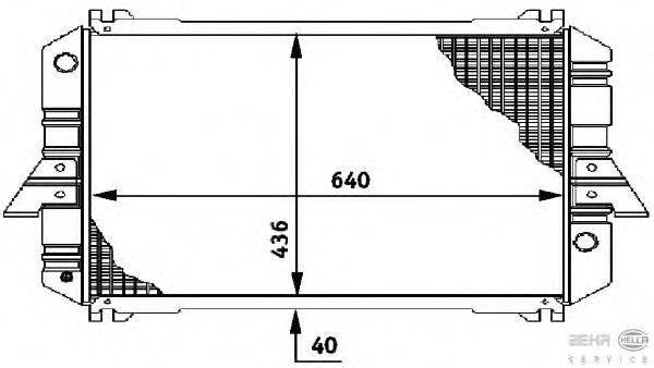 Радиатор, охлаждение двигателя BEHR HELLA SERVICE 8MK 376 706-231